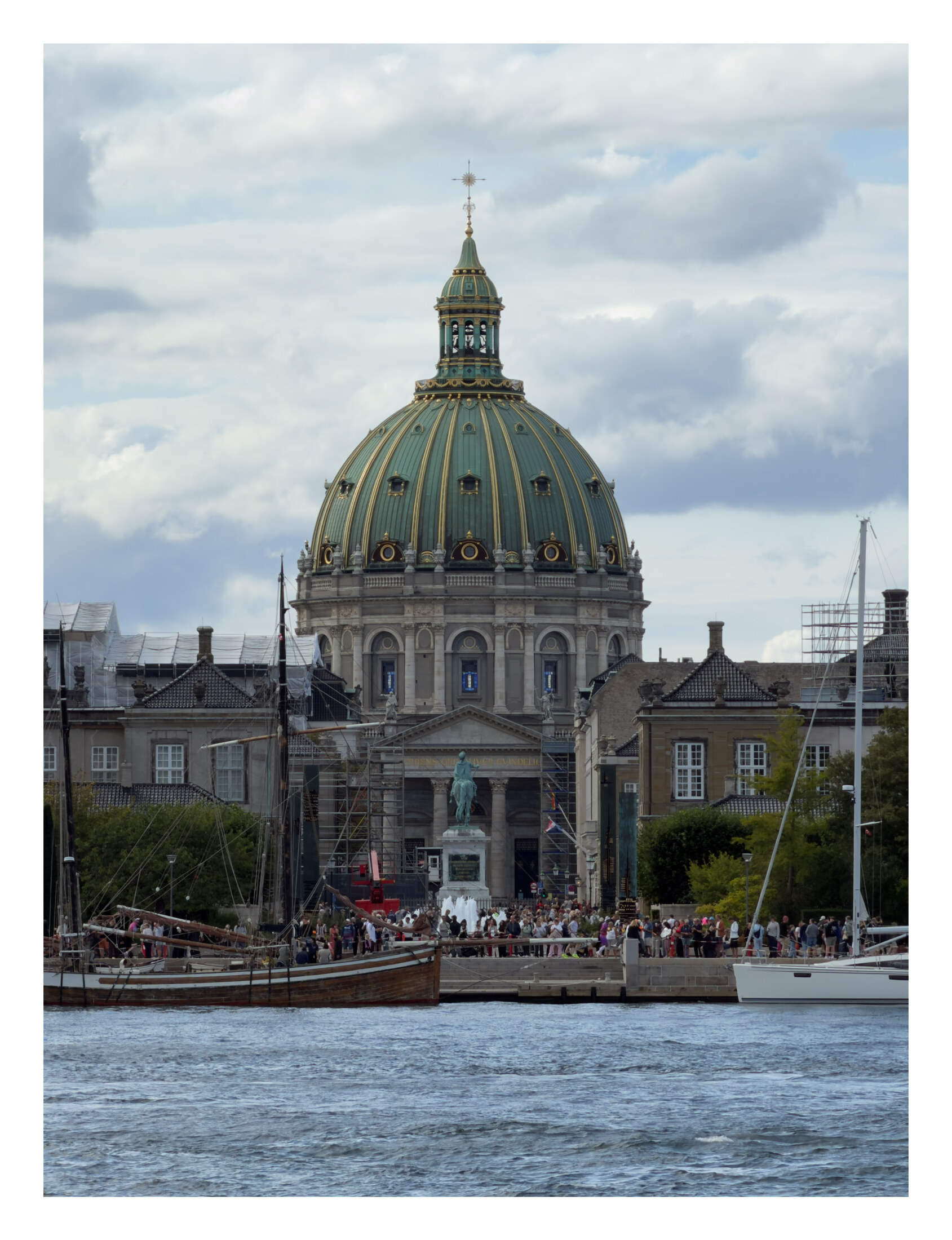 Frederik's Church dome seen across the Copenhagen harbor
